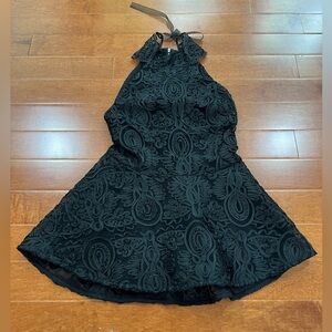 Anne Fontaine Black Lace Tie Halter Neck Sleeveless Blouse Top Sz. 38 (S)